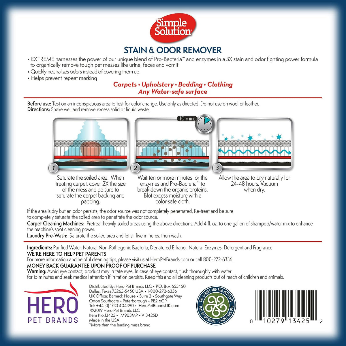 Simple Solution Extreme Stain & Odor Remover - Spring Breeze / 128 Fl Oz (Pack of 1) - image 4