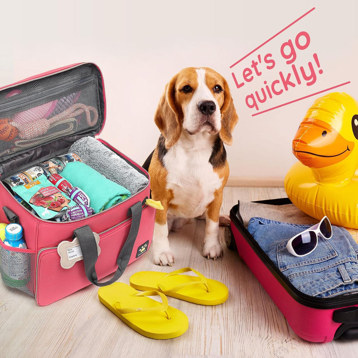 Dog Travel Bag – Essentials for Dogs - Watermelon Red - image 3