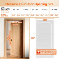 BFNN Cat Proof Screen Door, Extra Tall Mesh Gate - White / Fits Door Opening Size Up to 30''x 80'' - image 2