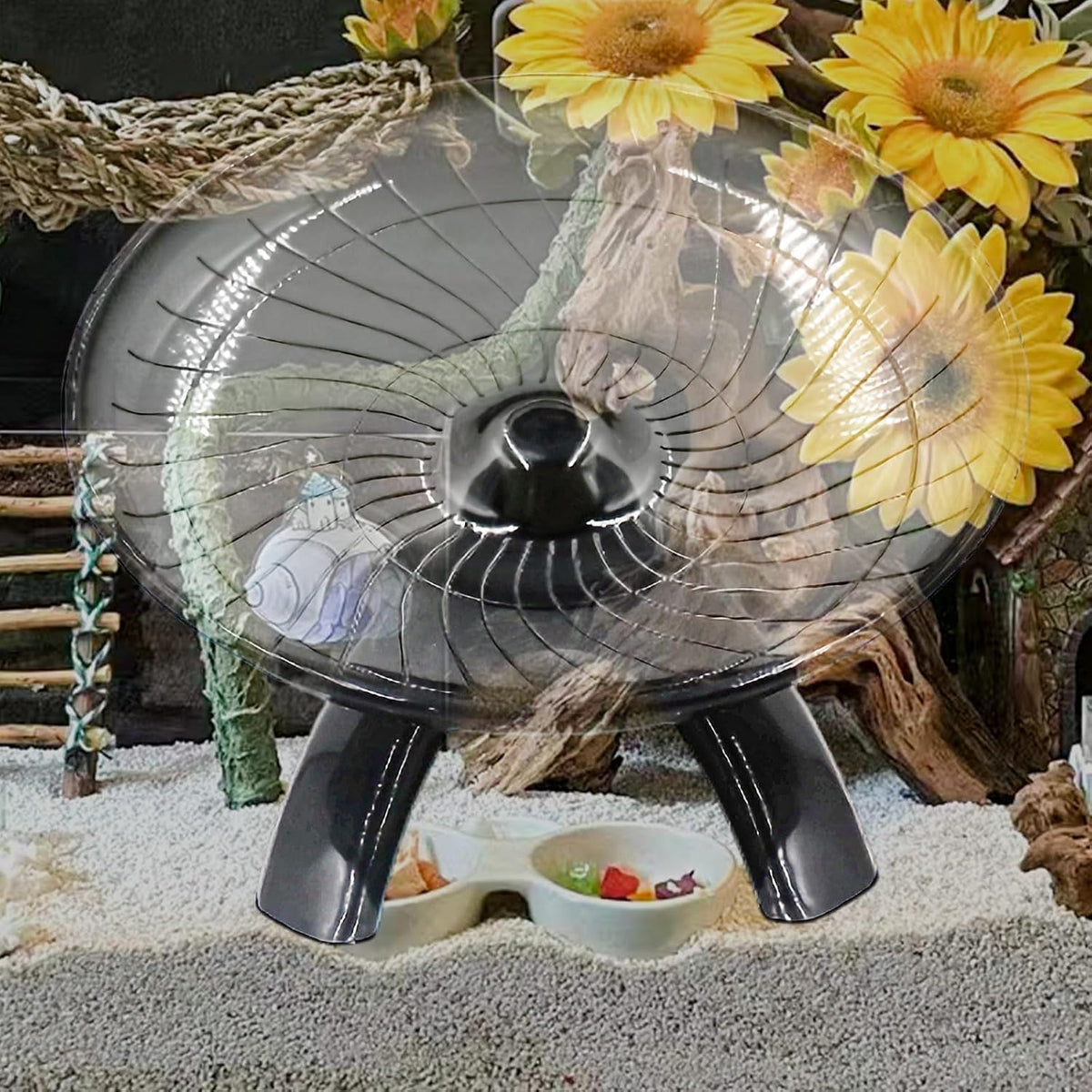 Hermit Crabs Wheel Toy, Hamster Running Wheel Toys - Large / Black