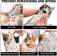27.6"Cat Grooming Wrap, Self Adhesive Cat Wrap for Cutting Nails, Anti-Escape Calming Cat Swaddle Wrap for Medicine Ear Cleaning, Alpaca Anti-Scratch Cats Burrito Restraint Blanket, Practical Pet Tool