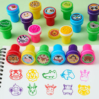 DMIGHT 20 piece self-inking safari animal stamps for kids in bright colors - view 4