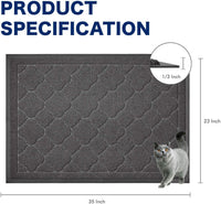 Cat Litter Box Mat, Kitty Premium PVC Pad, Durable Trapping Rug - #04 Black / Medallion/35 x 23 Inch - image 2