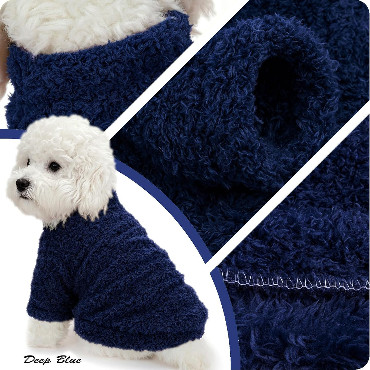 Dog Sweater, Dog Clothes for Medium Dogs Male or Boy - Dark Brown+Deep Blue+Black / Large - image 4