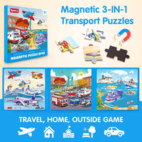 SYNARRY magnetic dinosaur puzzle book with three colorful dinosaur scenes - view 15