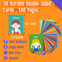 SpriteGru Spanish flashcards for toddlers with colorful cartoon images on rings - view 23