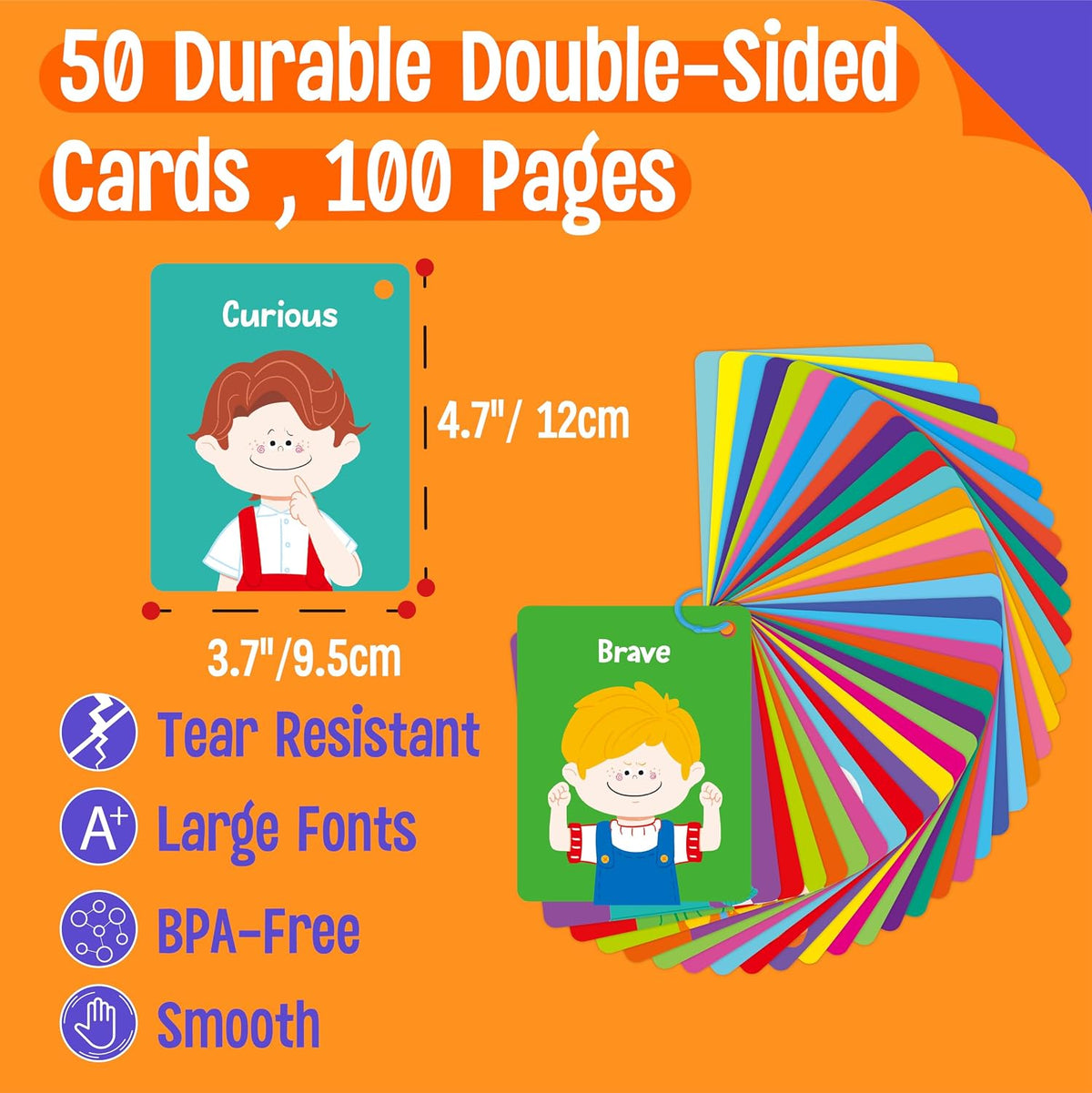 SpriteGru Spanish flashcards for toddlers with colorful cartoon images on rings - view 23