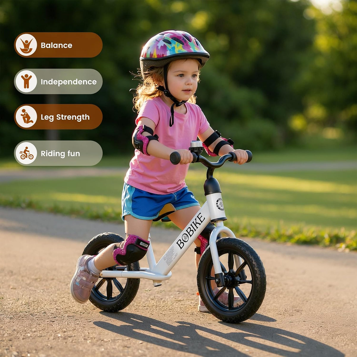 Bobike Toddler Balance Bike Toys for 2 to 5 Year Old Girls Boys - White-Light / Light - image 2