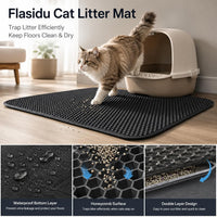 Cat Litter Mat, 30" x 22" Extra-Large - Black / 30x22in - image 2