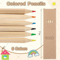 Ctosree mini colored pencils in kraft boxes, 6 natural wood pencils per box - view 19