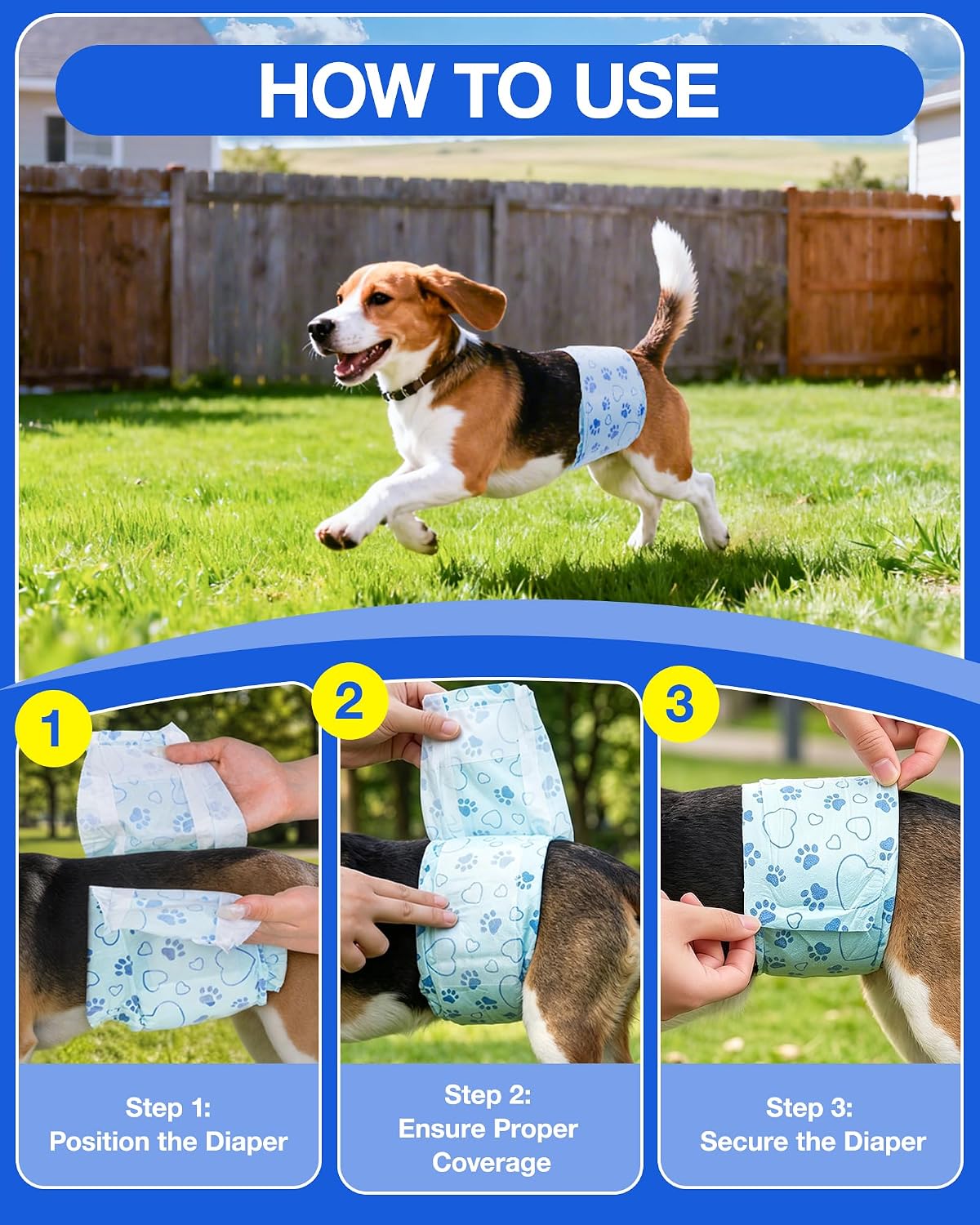 Dog Diapers Male Disposable, Belly Bands for Male Dogs, S 26pcs – Essentials for Dogs - M-26 - image 3