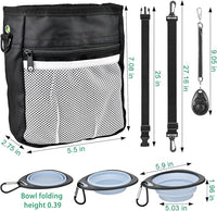 CONLI Dog Treat Pouch with Folding Bowl and Training Clicker, Treat Pouches for Pet Training Built-in Poop Bag Dispenser, Dog Training Treat Pouch for Pet Training Walking