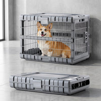 28" L Collapsible Dog Crate for Dogs - Gunmetal / 27.95 x 18.9 x 21.65 in