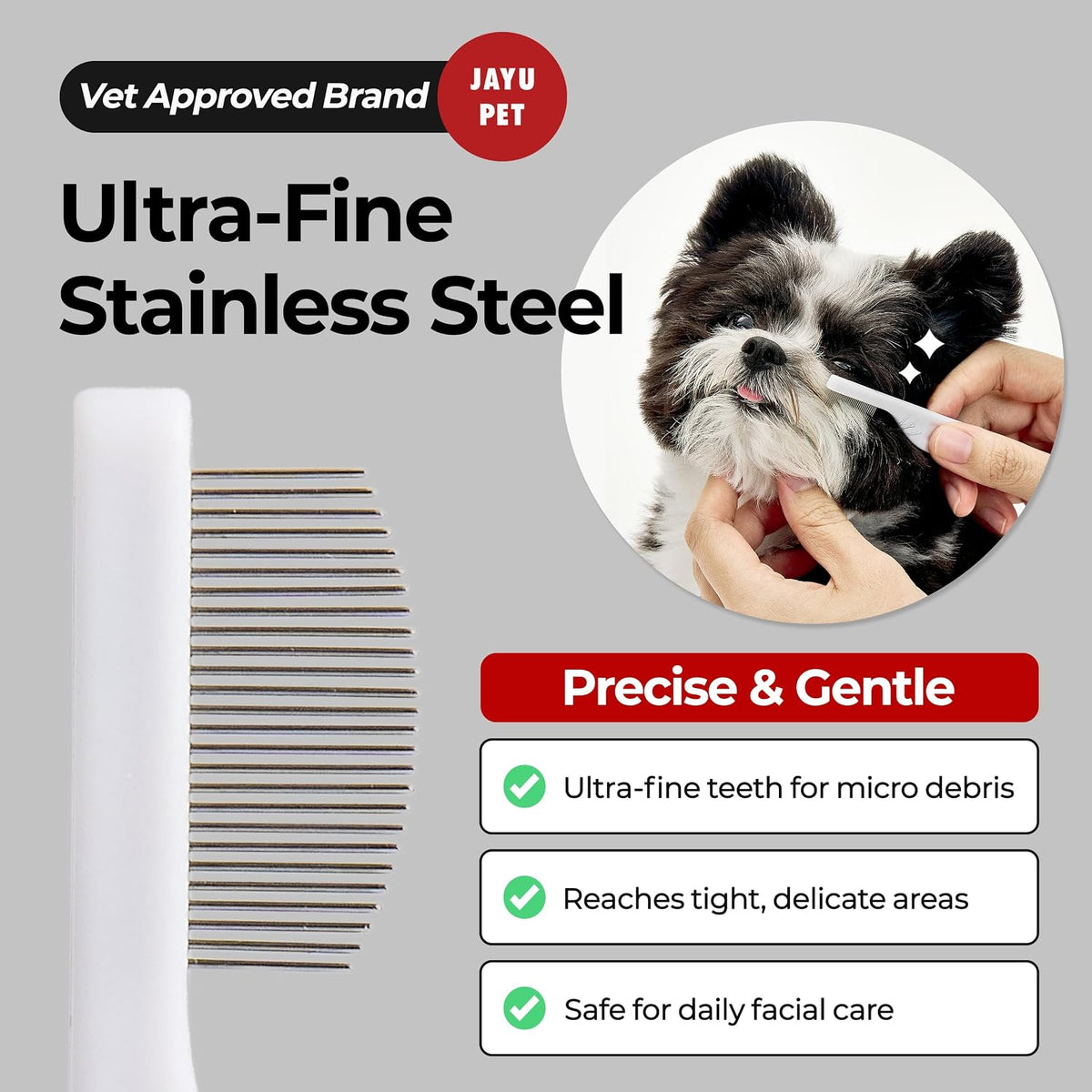 Facial Grooming Comb – Essentials for Dogs - 2 Count (Pack of 1) - image 4