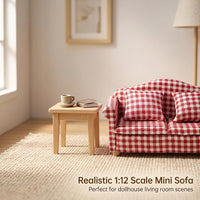 Cutemini white 1/12 scale dollhouse loveseat couch with pillows - view 26