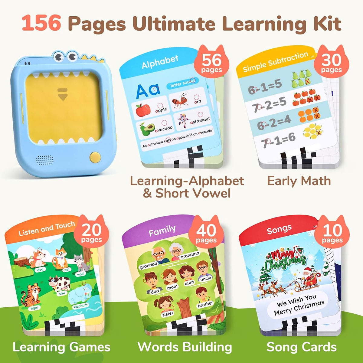 JoyCat Kids Learning Tablet - Blue:English-Early Learning - image 2