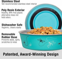 Loving Pets Bella Dog Bowls, Stainless Steel Dog & Cat Bowls - Dragonfly / Small (10-20lbs) - image 2