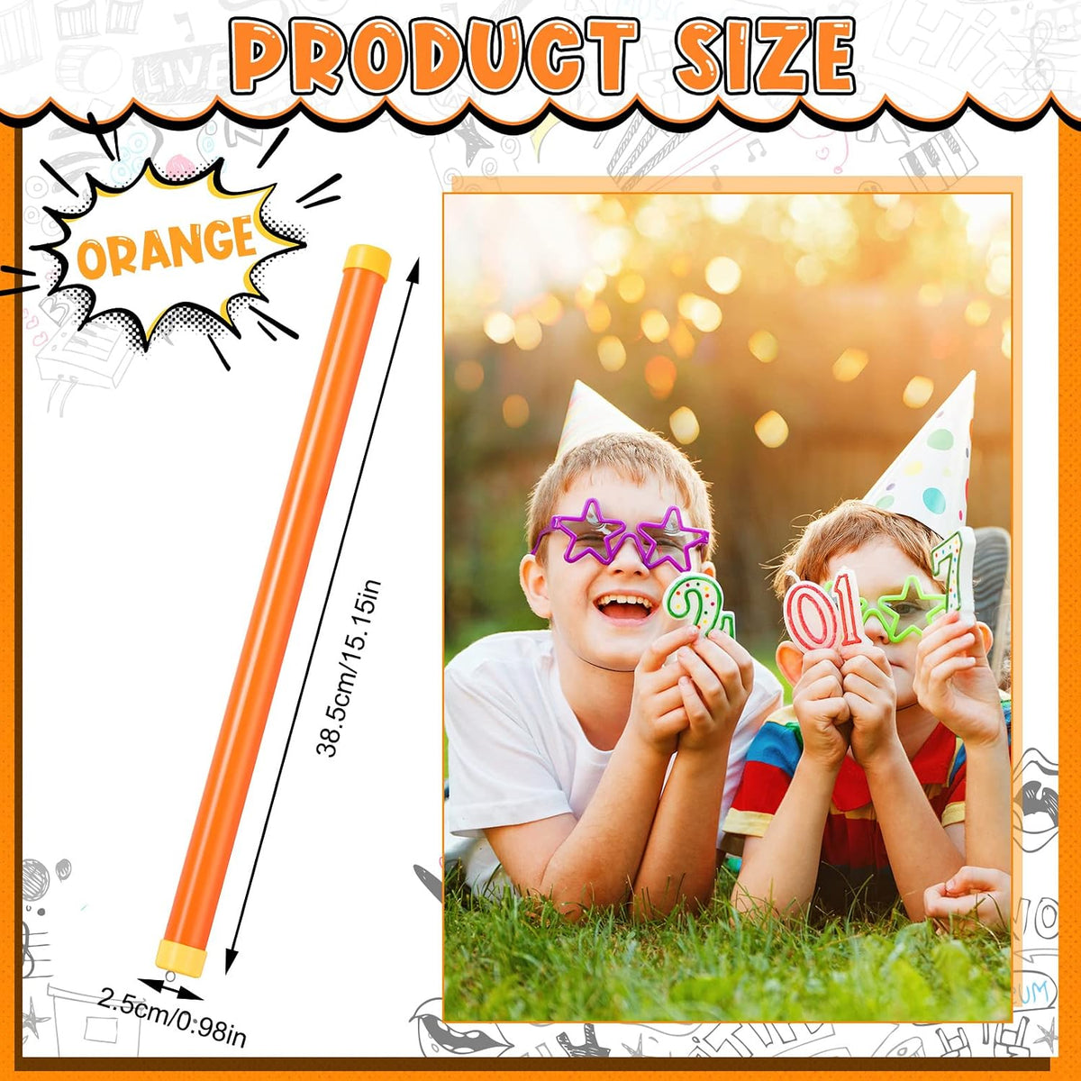 Cunno groan tube noise maker, 15 inch plastic party sound toy - view 2