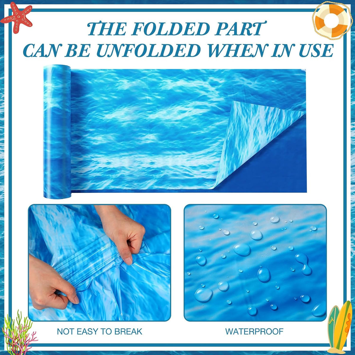 Irenare 2 Pieces Ocean Plastic Tablecloth 54 x 108 Inch Blue – Fun for Kids & Family - 1 / 1200 x 54 Inch (Rectangular) - image 3