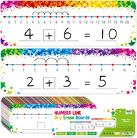 SpriteGru number line dry erase boards with 0-10 and 0-20 lines and colorful star print - view 5