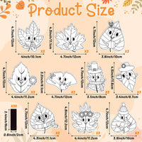 X1zuue fall leaf color your own magnet craft kit, 30 sets with maple and oak leaves - view 39