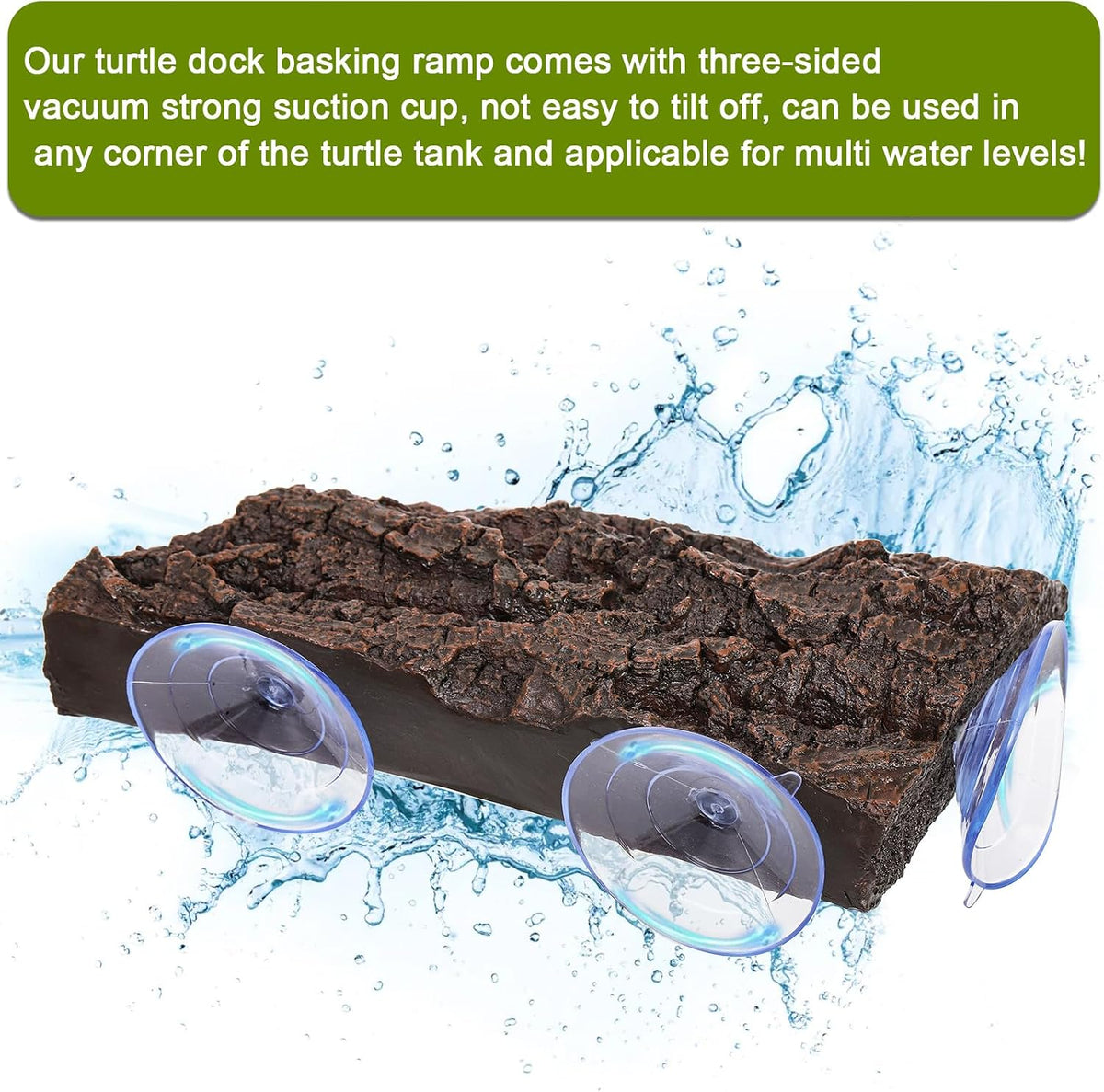 Turtle Basking Platform, Fish Tank Aquarium Tortoise Climbing Platform with 3 Suction Cups, Baby - image 3
