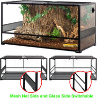 REPTI ZOO 50 Gallon Reptile Glass Tank Terrarium 2 in 1 Side Meshes - 48" x 24" x 24" (Mesh Panel) - image 2