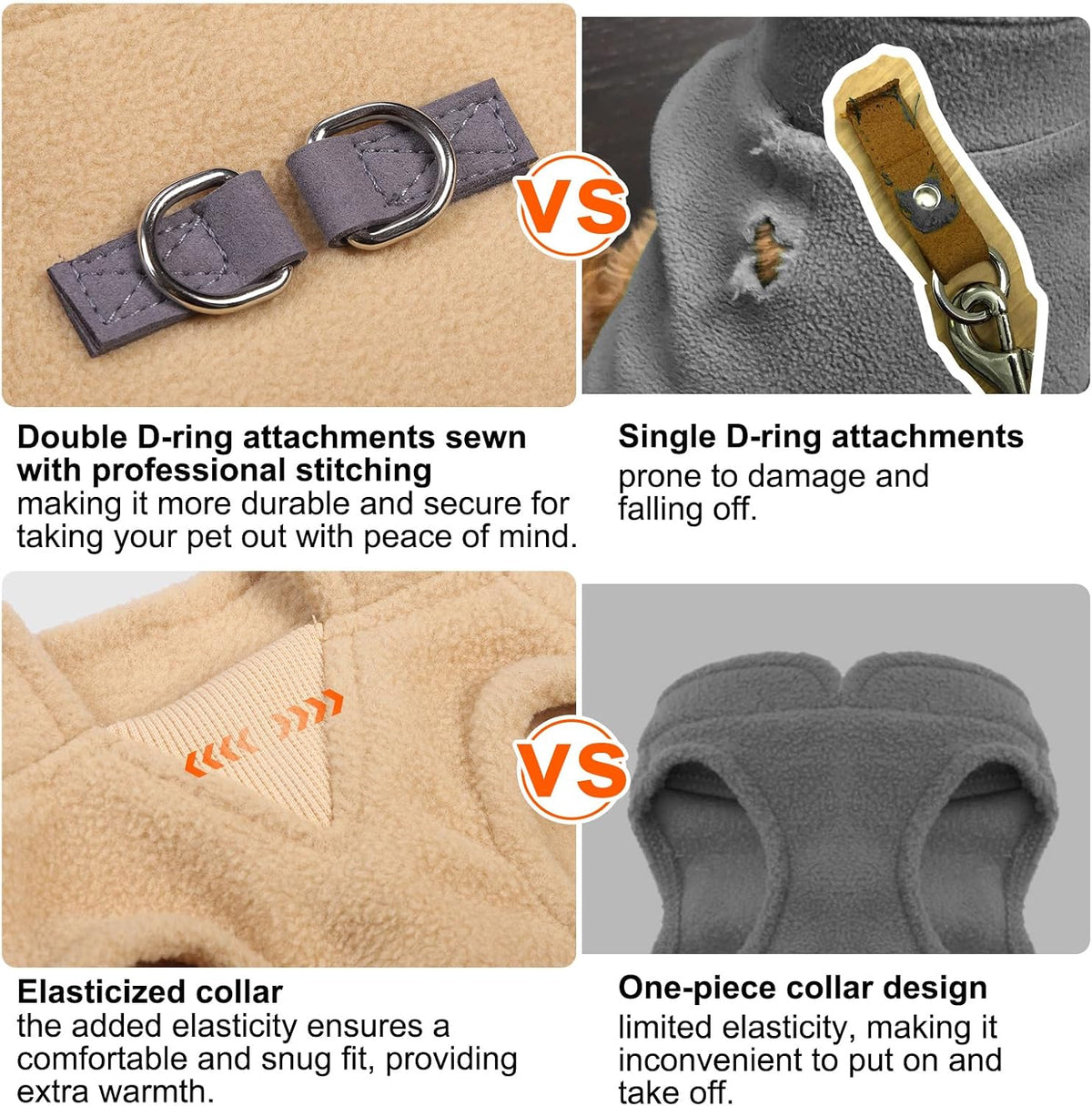 Dog Fleece Vest Sweater Winter Jacket for Small and Medium Large Dogs - Large / BEIGE - image 3