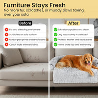 Codi Dog Couch Bed, Sofa Cover Mat - 45.0"L x 37.0"W x 6.0"Th / Light Grey - image 4
