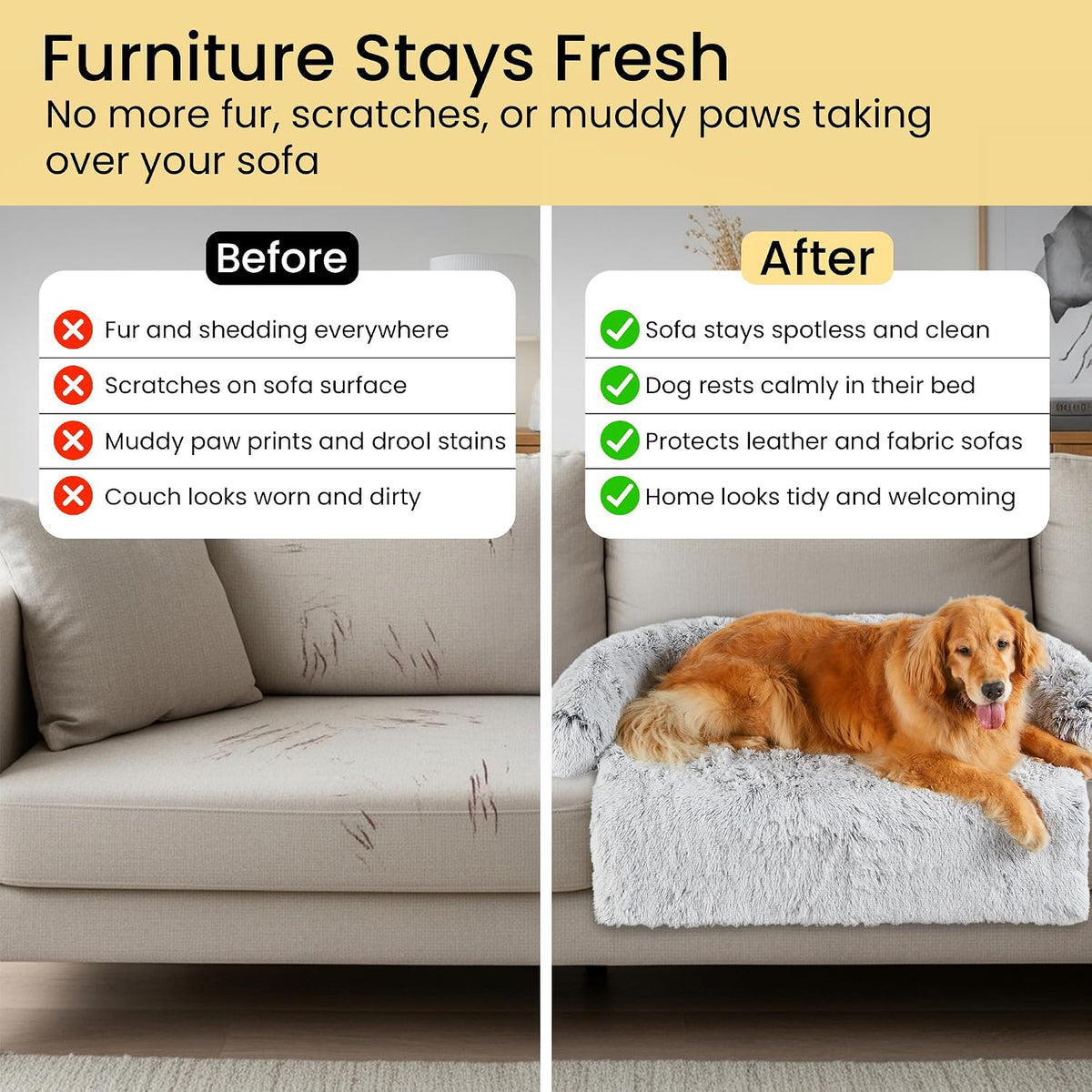 Codi Dog Couch Bed, Sofa Cover Mat - 45.0"L x 37.0"W x 6.0"Th / Light Grey - image 4