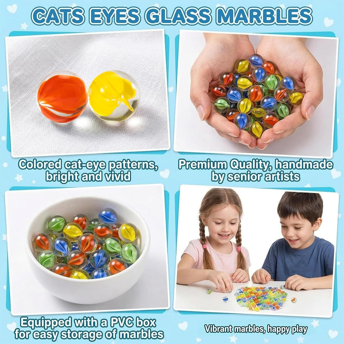 Sukh 78 Pcs Glass Marbles - 90 Pcs - Red, Blue, Green, Yellow - image 4