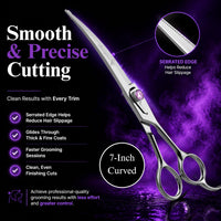 Kenchii Scorpion Dog Grooming Scissors 7in Curved - 7" Curved - image 3