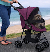 Pet Gear No-Zip Happy Trails Lite Pet Stroller - Dark Raspberry