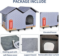 NAMOTEK Elevated Heated Cat Houses for Indoor/Outdoor Cats - L(23" x 13" x 18") - image 2