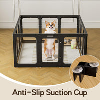 Jalove 12PCS Dog Playpen Clear Puppy Playpen Indoor - Black / 12 / 30inch - image 4