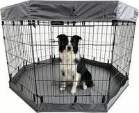 Puppy Playpen with Bottom Pad and Door, 8 Panels 24" H - Gray / Medium Pen: 36-Inch High / Playpen+Bottom+Top Cover - image 4