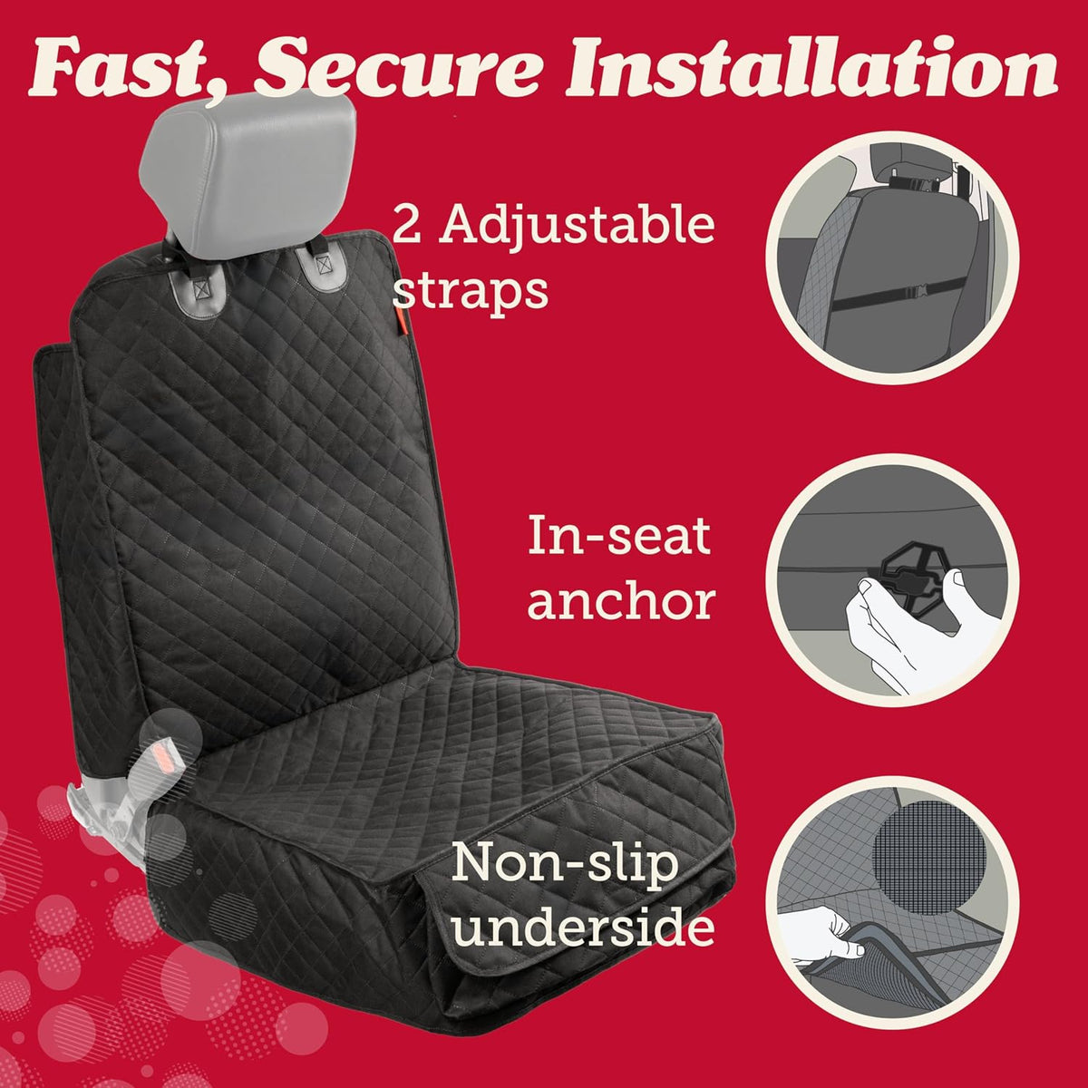 Lusso Gear Dog Car Seat Cover - - Single Seat - Black - image 4