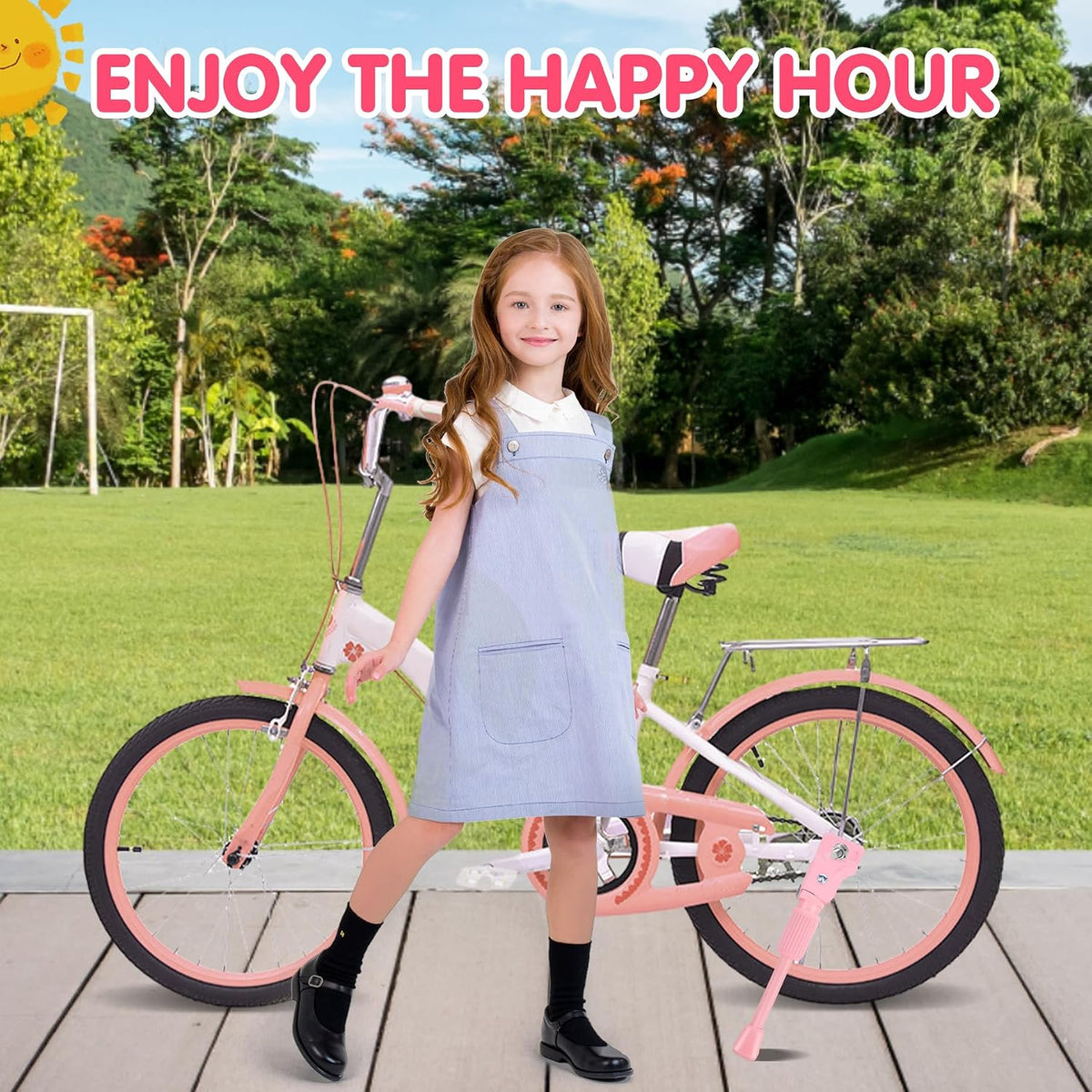 LEICHTEN Kickstand for Kids Bike - Pink / For 20 Inch Wheel Bike - image 2