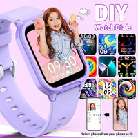 Smart Watch for Kids No Phone Needed, Tempered Glass Fitness Tracker Watch Boy Girl Teens with 19 Sport Modes, Pedometer, Sleep Monitor, Kids Watch Birthday Gifts Toy Gift for Girls Boys 6-16 (Purple)