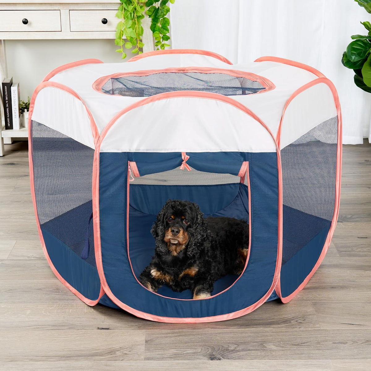 FurHaven Soft-Sided Dog & Cat Playpen - Navy / Medium - image 2