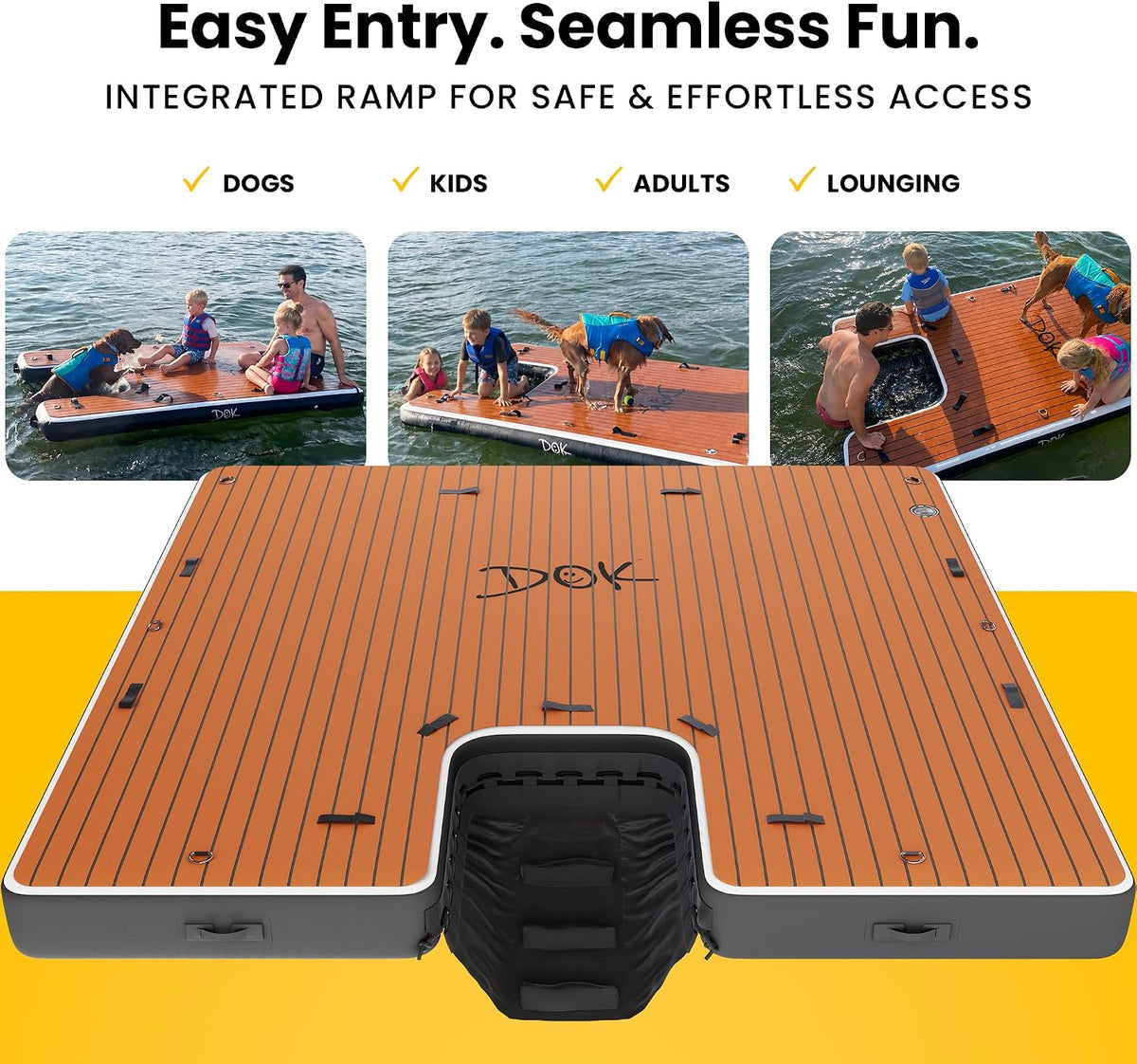 DOK Dog-DOK Inflatable Dock Platform: Safe & Easy Water Access - 8' x 8' / Party-DOK - image 3