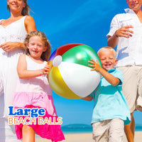 4E's Novelty inflatable rainbow beach balls 3 pack, 20 inch classic rainbow pool balls - view 2