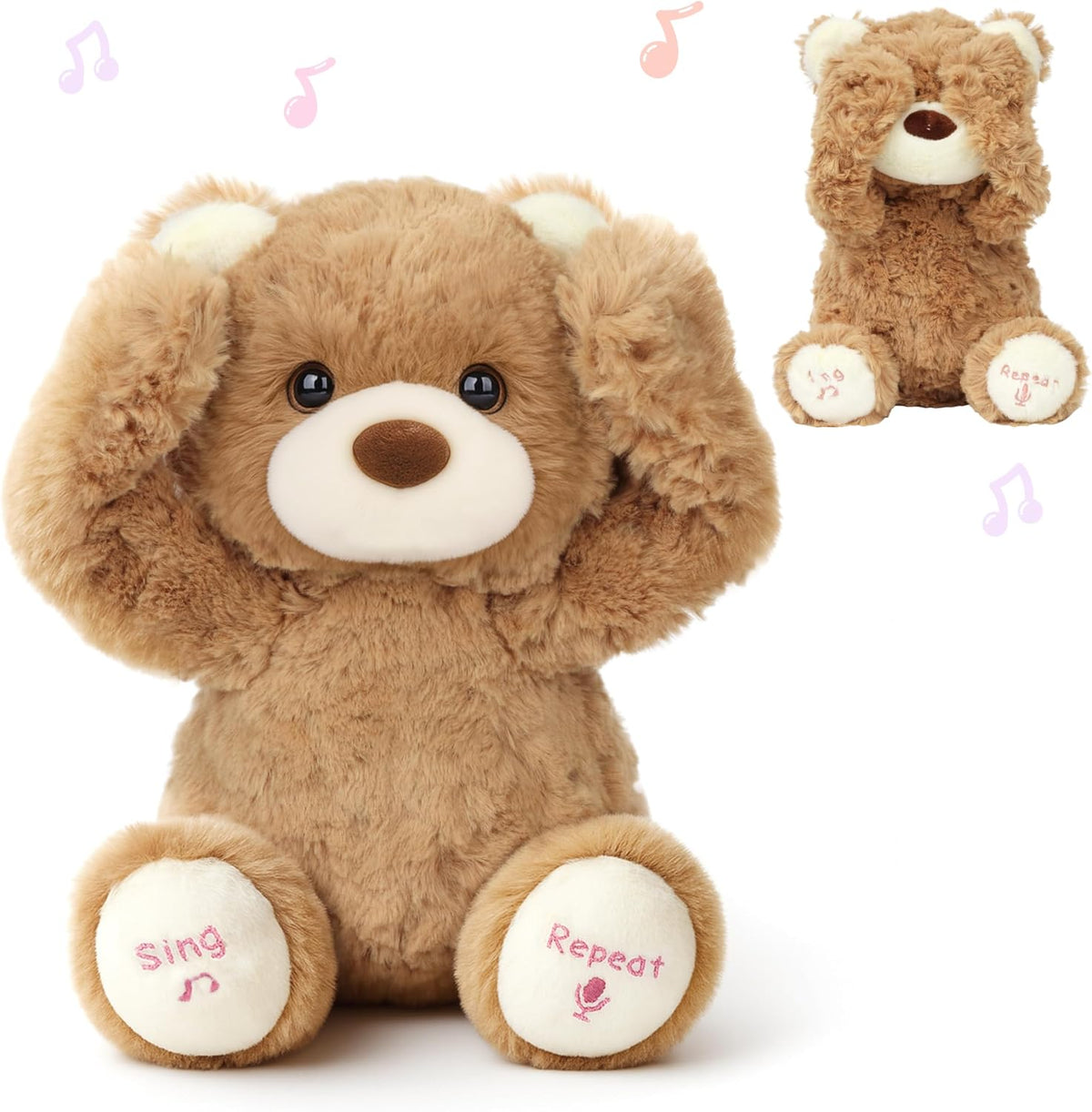 Hopearl Peek A Boo Cow Interactive Repeats What You Say Plush Diary - Bear