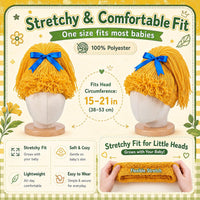 Halloween Cabbage Costume Yarn Wig - Yellow 2 / High Ponytail - image 2