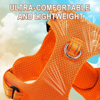 Dog Harness Step in Dog Vest Harness, Reflective Adjustable Puppy No Pull Harness Breathable Soft for Small and Medium Dogs Cats, Orange, S
