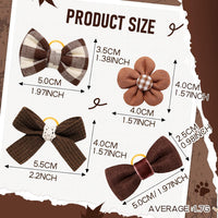 20Pcs Brown Dog Hair Bows with Rubber Bands for Small Medium Dogs – Essentials for Dogs - Brown-A330 - image 3