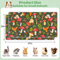Unicorn Catcher 2 Pack Washable Guinea Pig Cage Liner - Mushrooms / 47X24in - image 3
