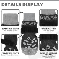 Dog Socks Shoes for Hot Pavement to Prevent Licking Paws - grey / Small (4 Pack) - image 2