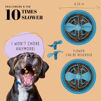 AVERYDAY Slow Feeder Dog Bowls for Large Breed - Petal Feeder Blue / 2.5 Cup - Fit 7.5-7.7'' Feeder Holes - image 3