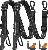 Pawaboo 2Pack Dog Car Seatbelt - AB-Black+Black